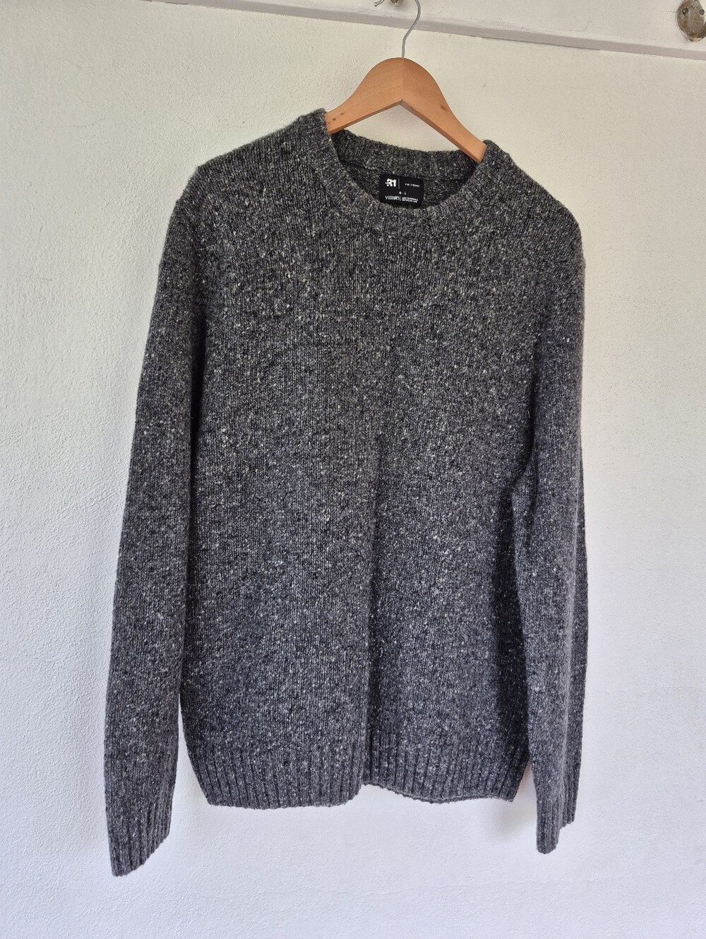 Simons Wool Blend Sweater Grey Large